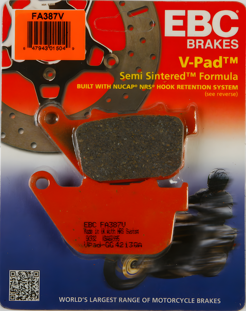 EBC Semi-Sintered Brake Pads - Fa837v V-Series — Harley-Davidson Sportster 1200 Custom, Super Low, Sportster 1200 Low (2004-2020)