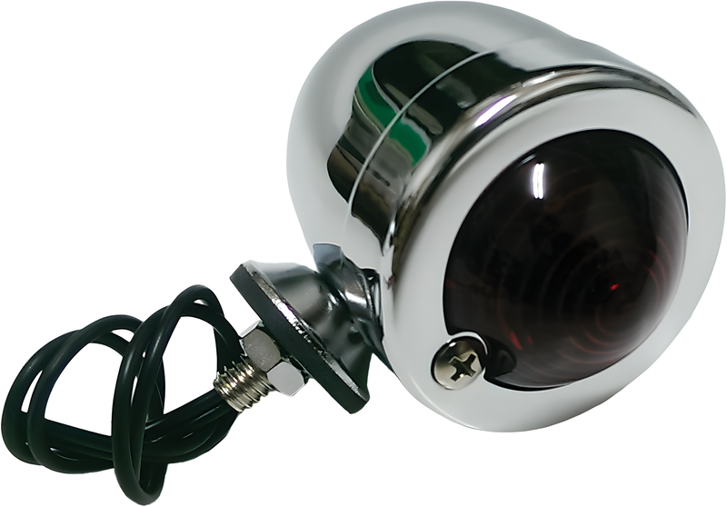 Harddrive Bullet Light - Marker Light Chrome RED Lens Single Filament