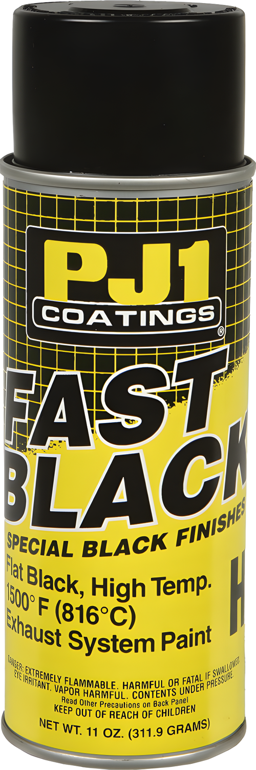 PJ1 11oz Aerosol Fast Black Paint - 1500f High Temp Flat Finish 11oz