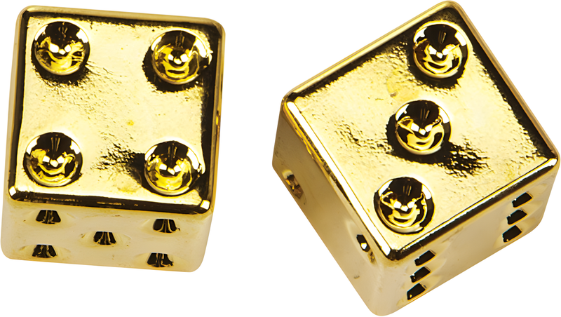 Harddrive Valve Stem Caps - Gold Dice