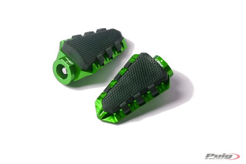 PUIG Hi-Tech Footpegs - Trail Green