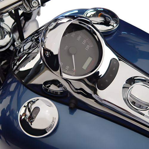 National Cycle Speedometer Cowl - Chrome — Harley-Davidson Softail Heritage Classic, Softail Fat Boy, Road King (1984-2014)