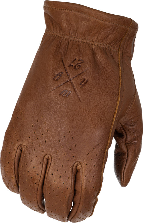 Highway 21 Louie Perforated Gloves - Brown SM